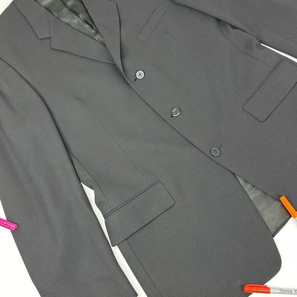 Kenneth Cole Men’s Black Minimalist Three Button Business Career Blazer C44 - Picture 7 of 12